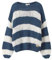 Yassiglia Damen Y2k Gestreift Pullover Elegant Farbblock Strickpullover Oversize Gestrickt Sweatshirt Herbst Winter Langarm Lose Fit Top (Blau, XL)