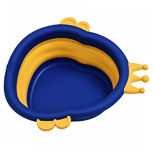 Babywaschbecken für Kinder Blau Pp mit Cartoon Motiv, Kleiner Design | Großes Fassungsvermögen, Tragbar und Platzsparend, Stabile Integrierte Form