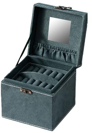 Qaonsciug Schmucktruhe mit Plüsch-Innenseite, luxuriöse Schmucktruhe mit Brille und Haken, mehrschichtiger Schmuck-Organizer