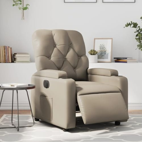 Willood Fernsehsessel, Relaxsessel mit Liegefunktion, Liegesessel Elektrisch Cappuccino-Braun Kunstleder