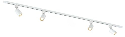 Focus III - 1-Fase Railverlichting - GU10 – 200cm – i-vorm - 4 spots - Railsysteem - Wit