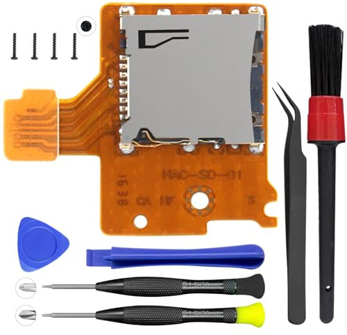 1 Pack Micro SD Card Reader Replacement for Nintendo Switch HAC-SD-01, TF SD Memory Card Slot Socket Reader Board Repair Kit Replacement for NS Console(11pcs)
