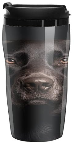 Novelty Coffee Cups With Lid Coffee Tumbler Durable Black Lab Dog Printing Travel Coffee Mug For Work Travel