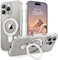 BENTOBEN Magnetic Case for iPhone 16 Pro [Compatible with Magsafe], Invisible Ring Stand Clear Back Soft TPU Plating Edge Military Grade Protection Shockproof Cover for iPhone 16 Pro, Silver