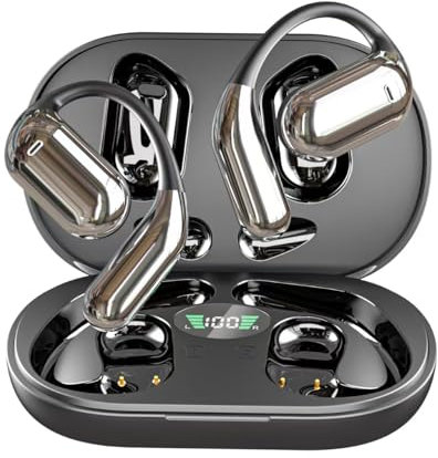 JUNJIEUNVO Q16 - Auriculares inalámbricos de traducción con Bluetooth 5.4 de 70 horas, auriculares deportivos, auriculares abiertos, Bluetooth super, IPX5 impermeable, compatible con traducción de