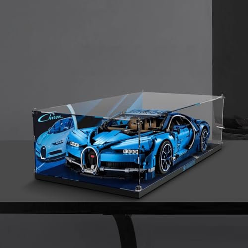 Acryl-Vitrine Box für Lego 42083 Chiron Sportwagen. Displaybox verwendet für Modell-Display, staubdichte Sammleraufbewahrung (Modell nicht im Lieferumfang enthalten. 3 mm) (Hintergrund)