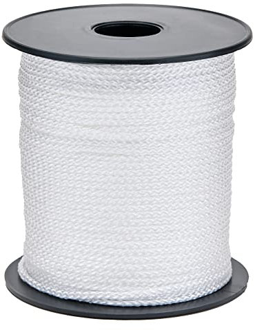 Flandria - Cuerda Trenzada de Polipropileno, 3 mm, Bobina de 100 m, Color Blanco, Resistente, versátil para Bricolaje, jardinería y Uso acuático