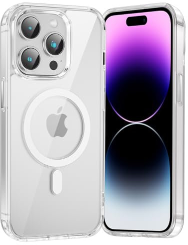Coiwxmoi Funda Magnética para Apple iPhone 14 Pro MAX,Compatible con MagSafe Carga Inalámbrica,Ultra DelgadaSuave Silicona Antigolpes Anti-Arañazos Carcasa para iPhone 14 Pro MAX 6.7,Transparente