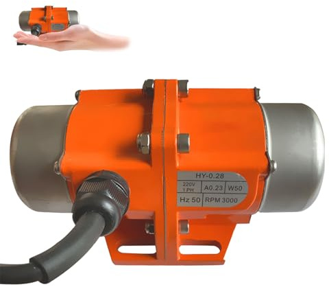 Betonrüttler, 70W Elektrischer Vibrationsmotor, 50KG Kraft, 3000 U/min, Einstellbarer Industrieller Rüttelmotor für Rütteltisch, Förderer, Bergbau, Chemie, Medizin, Bau & Lebensmittelindustrie