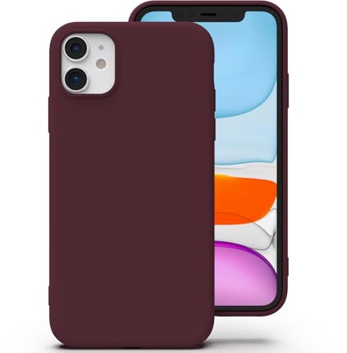 Zuvirelx Silicone Coque pour iPhone 11, Anti-Poussière, Mince, Adapté à la Poche Coque pour Téléphone‌ Apple iPhone 11 - Bourgogne