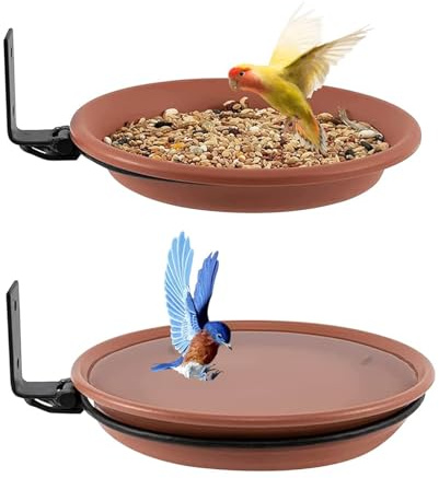 Futterspender für Vögel auf Baum – Wasserspender für Vögel | 2 Schwimmschalen für Garten, Bäume, Zäune, Balkon, Innen- und Außenbereich