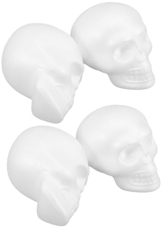 LIFKOME 4piezas Cráneo De Espuma Sin Terminar Para Diy De Calaveras De Poliestireno Para Pintar y Decorar Halloween Manualidades Educativas
