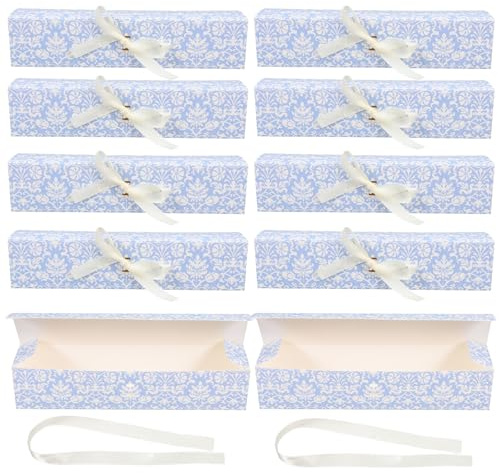 Homoyoyo 10 Stück Blaue Truffle Geschenkboxen aus Papier Faltbare Schachteln für Pralinen und Süßigkeiten Elegante Verpackung für Partygeschenke Babypartys Weihnachten und Besondere