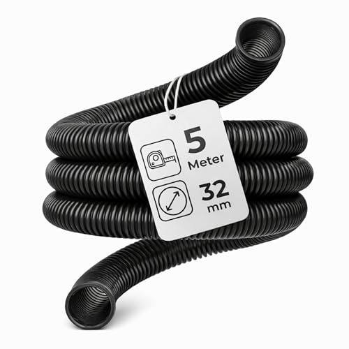 Microsafe® Saugschlauch DN32 (32 mm Innen / 40 mm Außen) – 5 Meter – flexibel & robuster Absaugschlauch für Nass- & Trockensauger – Werkstatt & Baustelle