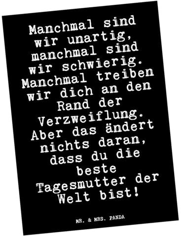 Mr. & Mrs. Panda Postkarte Manchmal sind wir unartig,... - Geschenk, Weisheiten, Einladungskarte, Dankeskarte, Mutter, Einladung, Sprüche, Spruch