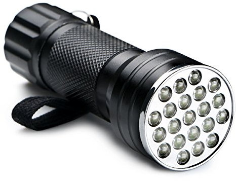 JIAN YA NA UV Taschenlampe Schwarzlicht, 21 LED Aluminiumlegierung Ultra Violet Taschenlampe unsichtbarer wasserdichter Fackel-Licht-Lampe Pet Urine Detecto