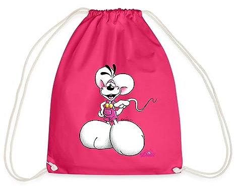 Spreadshirt Diddl Diddlmaus Coole Pose Turnbeutel, One size, Fuchsia