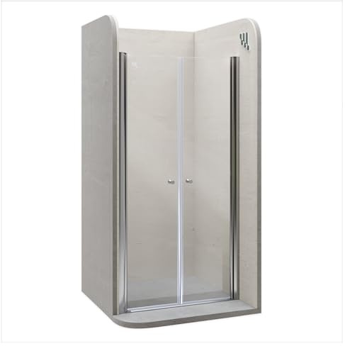 i-flair Duschtür LIMA 84x180 cm | Verstellbereich 84–88 cm – 6 mm ESG Sicherheitsglas, Nanobeschichtung, Metallgriffe, Durchsichtig