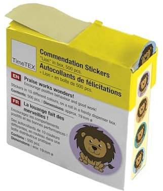 TimeTEX Belobigungs-AufkleberLöwe, 500 Stk, 19 mm Ø