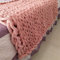 GLITZFAS Gestrickte Decke Grob Kuscheldecke Grobstrick Wolldecke Strickdecke Tagesdecke Überwurf Decke Zuhause Dekor Geschenk fürs Sofa Tagesdecke (Fleisch rosa,120 * 150cm)