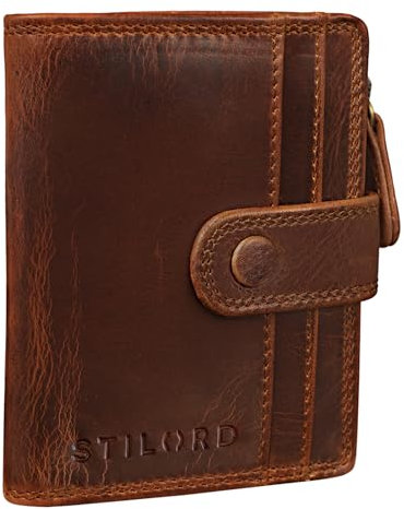 STILORD 'Beckett' Kartenetui Leder RFID Herren Mini-Geldbörse Portemonnaie klein für EC-Karten Slim Wallet Geldbörse Brieftasche Voll-Leder, Farbe:Kara - Cognac