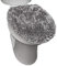 SoHome Spa Step Luxus Plüsch Chenille Shag Maschinenwaschbar Ultra Soft Standard Toilettendeckel Bezug 47 x 49,8 cm Hellgrau