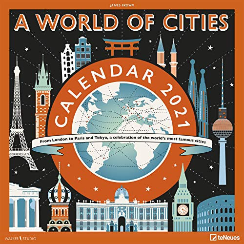 A World of Cities - Broschurkalender - Kalender 2021 - teNeues-Verlag - Wandkalender mit Plakatkunst und Platz für Eintragungen - 29,8 cm x 29,8 cm (offen 29,8 cm x 59,8 cm)