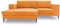 DOMO. collection Ecksofa Modica, Sofa in L-Form, moderne Eckcouch, bodenfreie Couch, Eckgarnitur, Polsterecke 244 x 173 x 83 cm (BxTxH), orange