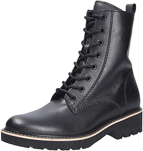 Gabor Damen Schnürstiefeletten, Frauen Schnürboots,Wechselfußbett,Moderate Mehrweite (G),Boots,Stiefel,Bootee,schwarz (Micro),38.5 EU / 5.5 UK