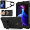 TECHGEAR X-Case fits Samsung Galaxy Tab Active 5/3 8.0 (SM-X300 / X306 / SM-T570 / T575) Tough Rugged HEAVY DUTY Armour Shockproof Impact Case,360 Rotating Stand, Hand & Shoulder Strap - Black