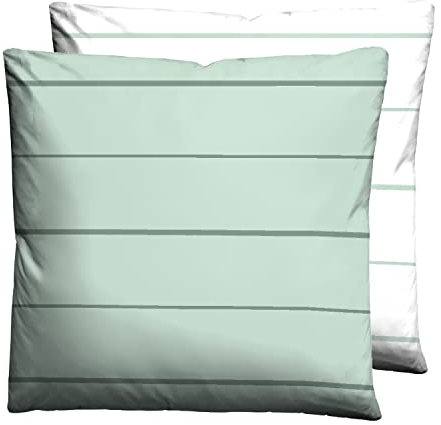 biberna 0636044 Mix & Match Kopfkissenbezug Mako-Baumwoll-Satin 1x 40x40 cm, Mint