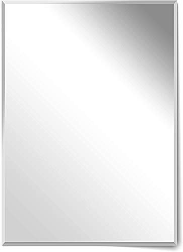 your-homestyle Wandspiegel/Kristallspiegel Rahmenlos mit Facette rechteckig Mirror incl. Befestigungsmaterial Made in Germany (50x70)