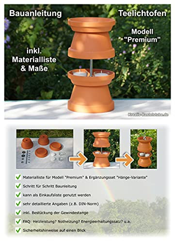 Teelichtofen: Modell Premium - Bauanleitung inkl. Materialliste & Maße - Kreativ-Bastelstube.de