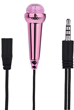 Mini Portable Vocal/Instrument Microphone For Cell Phone ipad laptop iPhone Android, Karaoke Vocal and Recording Microphone 1PC (Hot Pink)