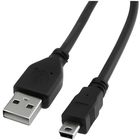 Reulin 1m Long High Speed USB 2.0 Type A to Mini-B Cable, Mini Black Cable - 1 Metre