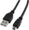 Reulin 1m Long High Speed USB 2.0 Type A to Mini-B Cable, Mini Black Cable - 1 Metre