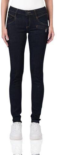 M.O.D Suzy Skinny Fit Damen Jeans – Raw Denim Stretch-Denim Hose mit Reißverschluss – Figurbetonte Passform, Hoher, Moderne Röhrenjeans für Alltag & Freizeit