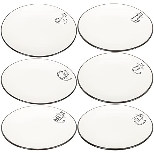 Veemoon 6pezzi Piatti Ceramica Stile Nordico Vassoi Rotondi Per Antipasti Frutta e Dessert Design Giapponese Per Casa e Ristoranti