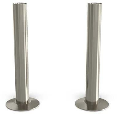 UK Radiators Silver Nickel Radiator Pipe Sleeve - Brushed Silver Nickel Finish - 130mm Brass Pipe Sleeves - Perfect Addition to Any Interior Design