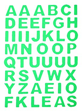 Leuchtende Zahlen Englische Buchstaben Leuchtende Aufkleber Abnehmbare fluoreszierende dekorative Wandaufkleber Aufkleber Blumen Groß