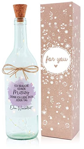 OWLBOOK Muttertag Geschenk Farbklecks Flaschenlicht Muttertagsgeschenk Mama Geschenk zum Muttertag Mutter Mum Mutti