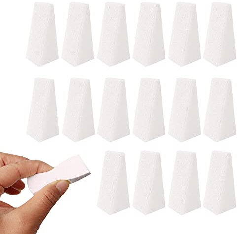 Lot de 16 éponges de maquillage triangulaires en forme de triangle - Outil de beauté - Réutilisables - Pour filles et femmes - Outil de beauté pour nail art (blanc)