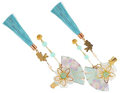Lurrose Accessoires pour Cheveux Kimono Coiffe Fleur en Forme D'éventail Gland Cloche Épingle à Cheveux pour Femmes Filles