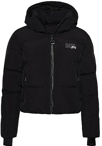 Superdry Damen Hooded Boxy Puffer Jacket Jacke, Schwarz, 42