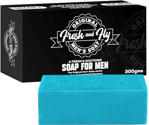 Fresh and Fly Men's Soap Bar for Face, Body, Hair 300g - 4X Bigger 4X Longer - Handmade, Natural Soap Bar - Organic, Moisturizing, and Cleansing Formula for Dry Skin (Patchouli)