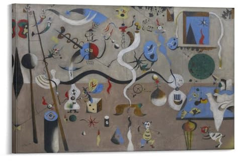 BACION Joan Miro Harlequin’s Carnival Ölgemälde-Reproduktion, Art Print Poster Wall Decor Kunstdruck Poster Wand-Dekor