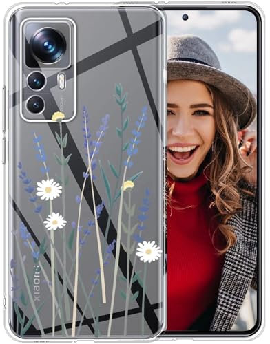 POUHYE Hülle für Xiaomi 12 Lite Handyhülle, Klare Flexible Silikon Stoßfest Cover, 1,5 mm Dicke Stoßdämpfung Xiaomi 12 Lite Schutzhülle [Nicht-Vergilbung] [Anti Slip] [Anti Scratch] Lavendel