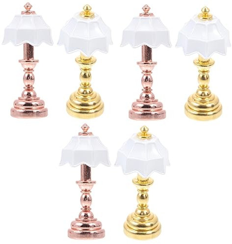 Toyvian 6 Pcs Dollhouse Table Lamp Doll House Floor Lamps Creative Lamp Led Table Lamp Dollhouse Lights Battery Operated Mini Dollhouse Miniature Lamp on Desk Lamp Ob11 Iron Lighting