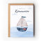10 Einladungskarten Kommunion mit Umschlägen, maritime Einladungen Erstkommunion Segelboot, moderne Einladungskarten zum Ausfüllen Heilige Kommunion Jungen Mädchen (Einladung Kommunion Segelboot)