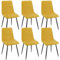 WAFTING Esszimmerstühle 6er Set, Gepolsterter Stuhl mit Hoher Rückenlehne, Esstischstühle mit Metallfuß, für Esszimmer, Wohnzimmer, Küche, Schlafzimmer und Empfangsraum, Gelb